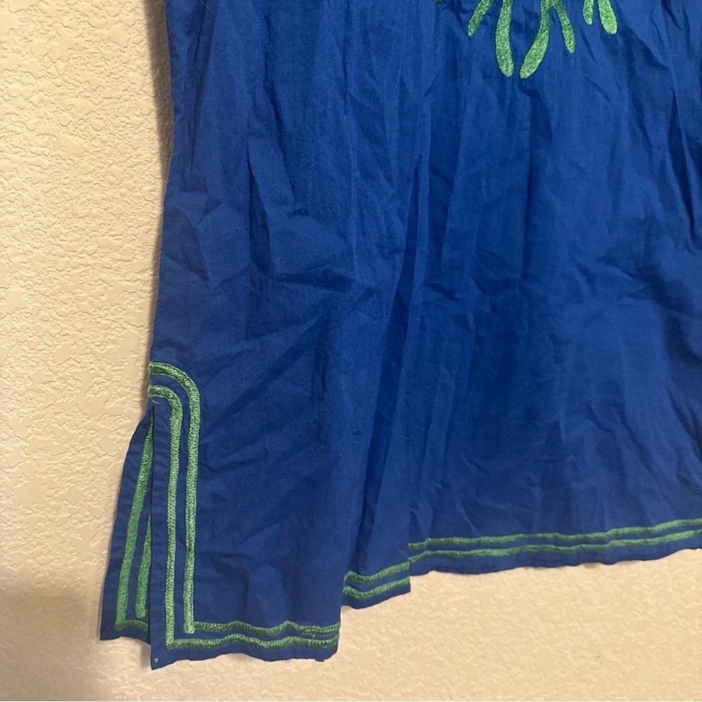 Gretchen Scott Embroidered Cotton Tunic navy Size small - Picture 4 of 11